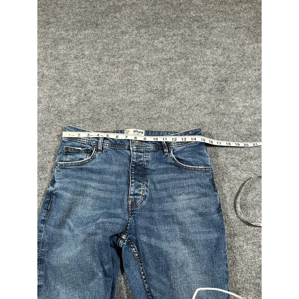 The Stronghold Los Angeles Men's Relaxed Tapered Denim Blue Jeans 30x29 Measured